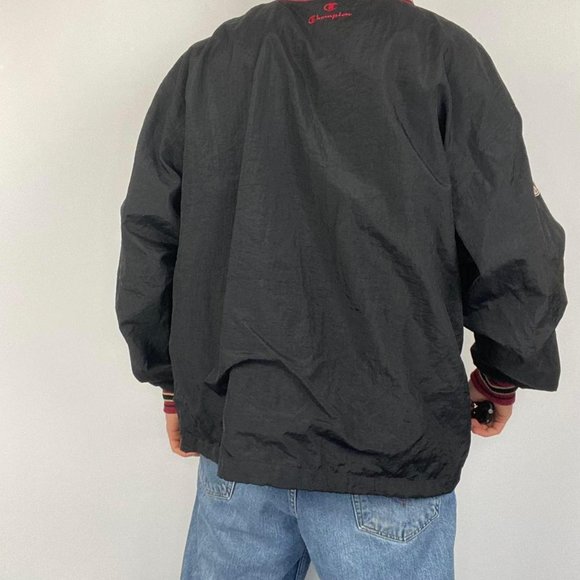Vintage Champion Lightweight Pullover Jacket Black XLarge. - Picture 3 of 4